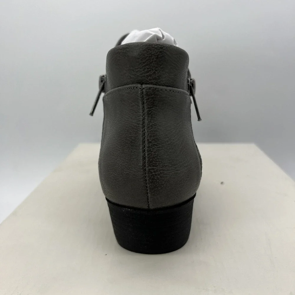 Sun + Stone Abbyy Grey Ankle Boots Womens 6 M Low Block‎ Heel Round Toe ABBYYP